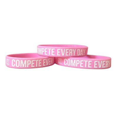 COMPETE EVERY DAY (Youth Wristband) - Pink