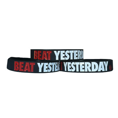 Beat Yesterday (Youth Wristband) - Black (Red)