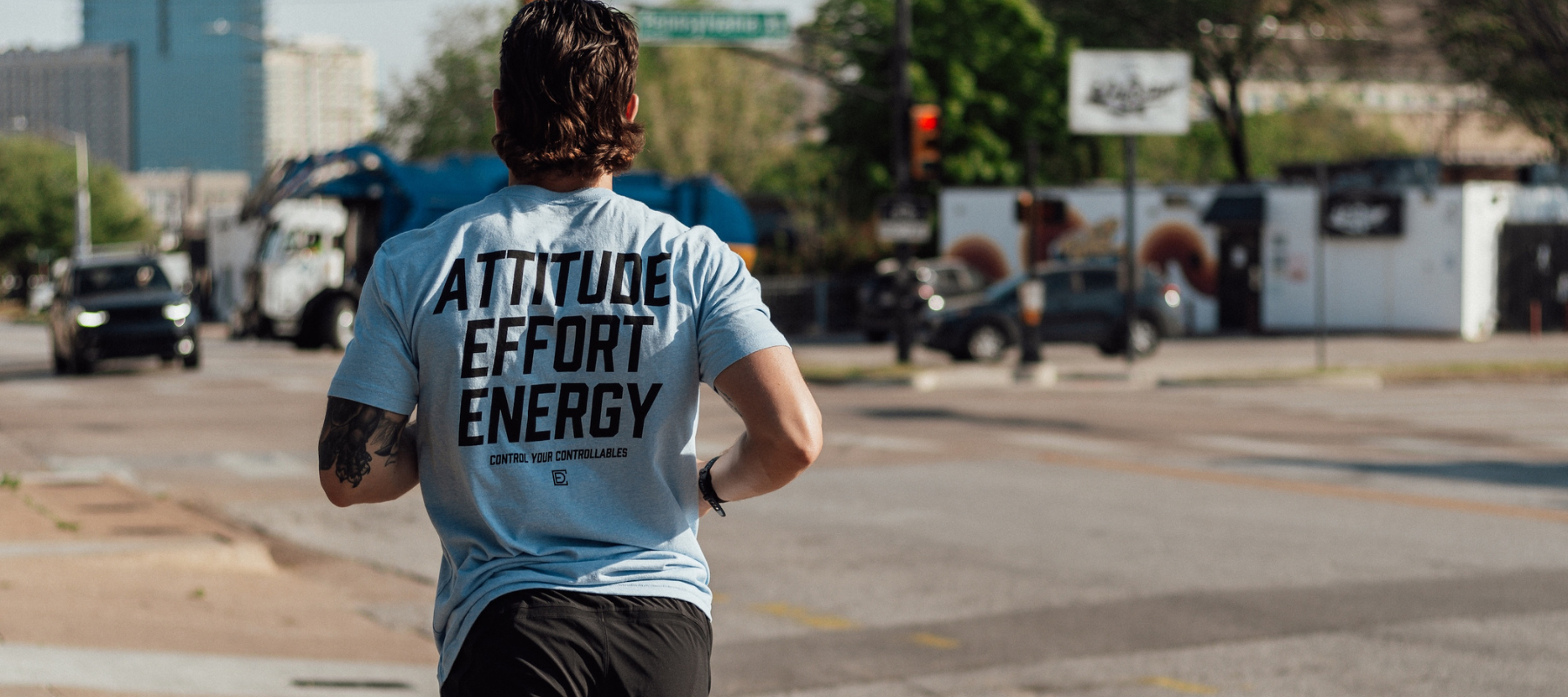 Attitude Energy Effort Mens Blue Shirt