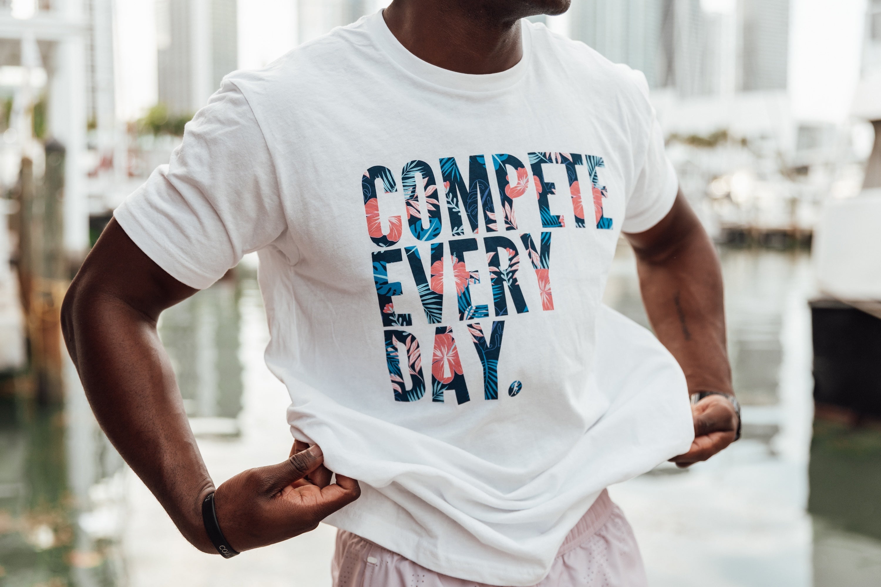 Tropical White Compete Every Day shirt