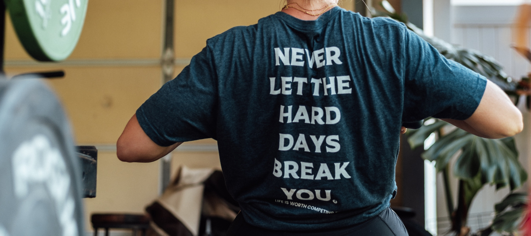 Never Let the Hard Days Break You navy shirt