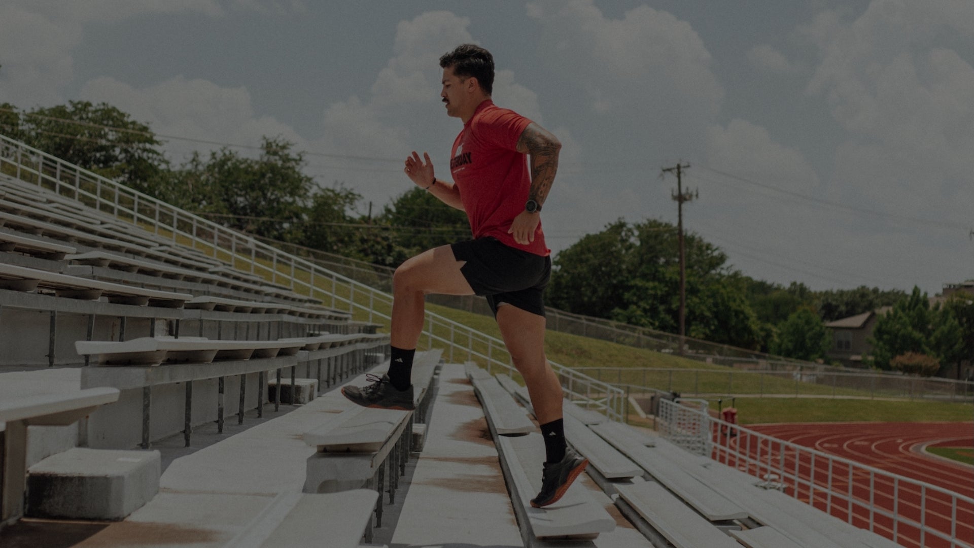 Athlete Running Bleachers in Beat Yesterday shirt
