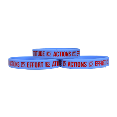 Attitude. Effort. Actions. (Wristband) - Blue