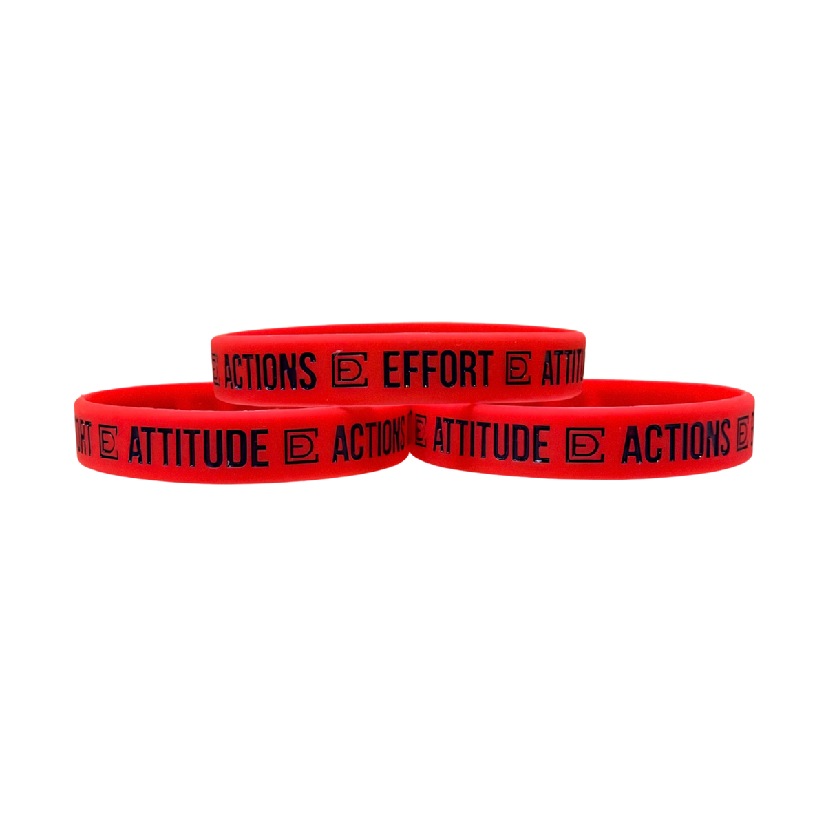 Attitude Effort Actions Compete Wristband Red