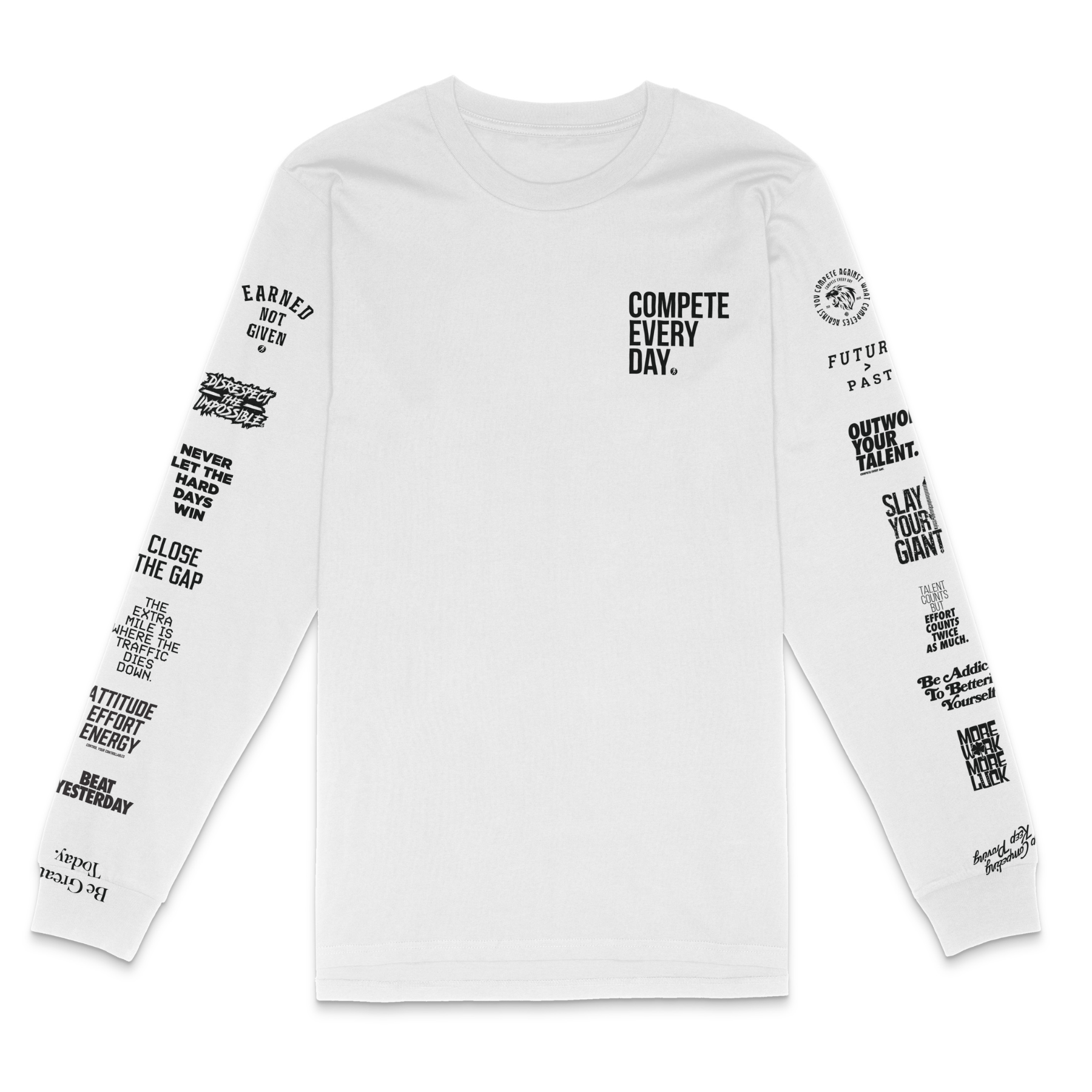 COMPETE EVERY DAY Legacy Longsleeve White
