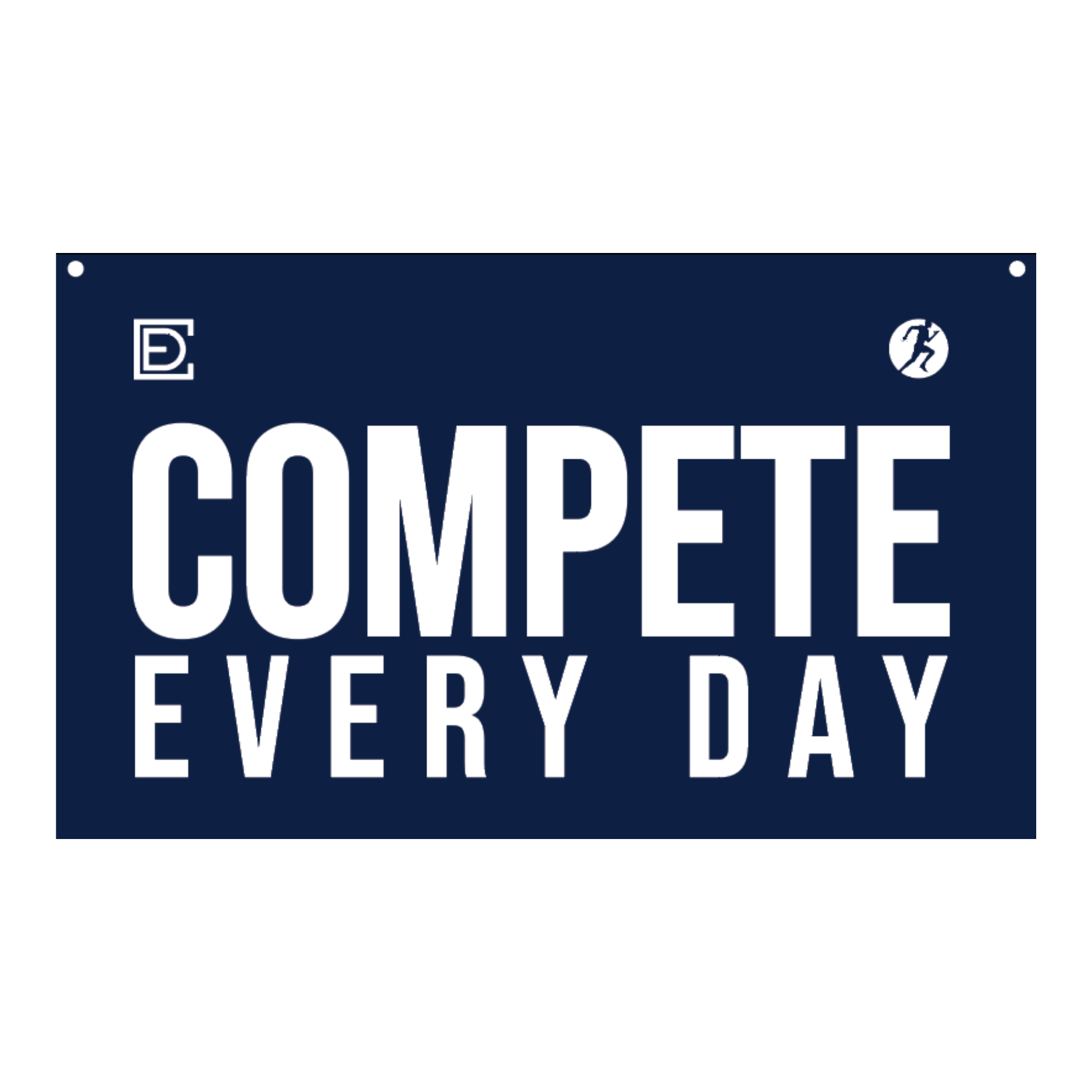 COMPETE EVERY DAY navy dallas blue flag banner