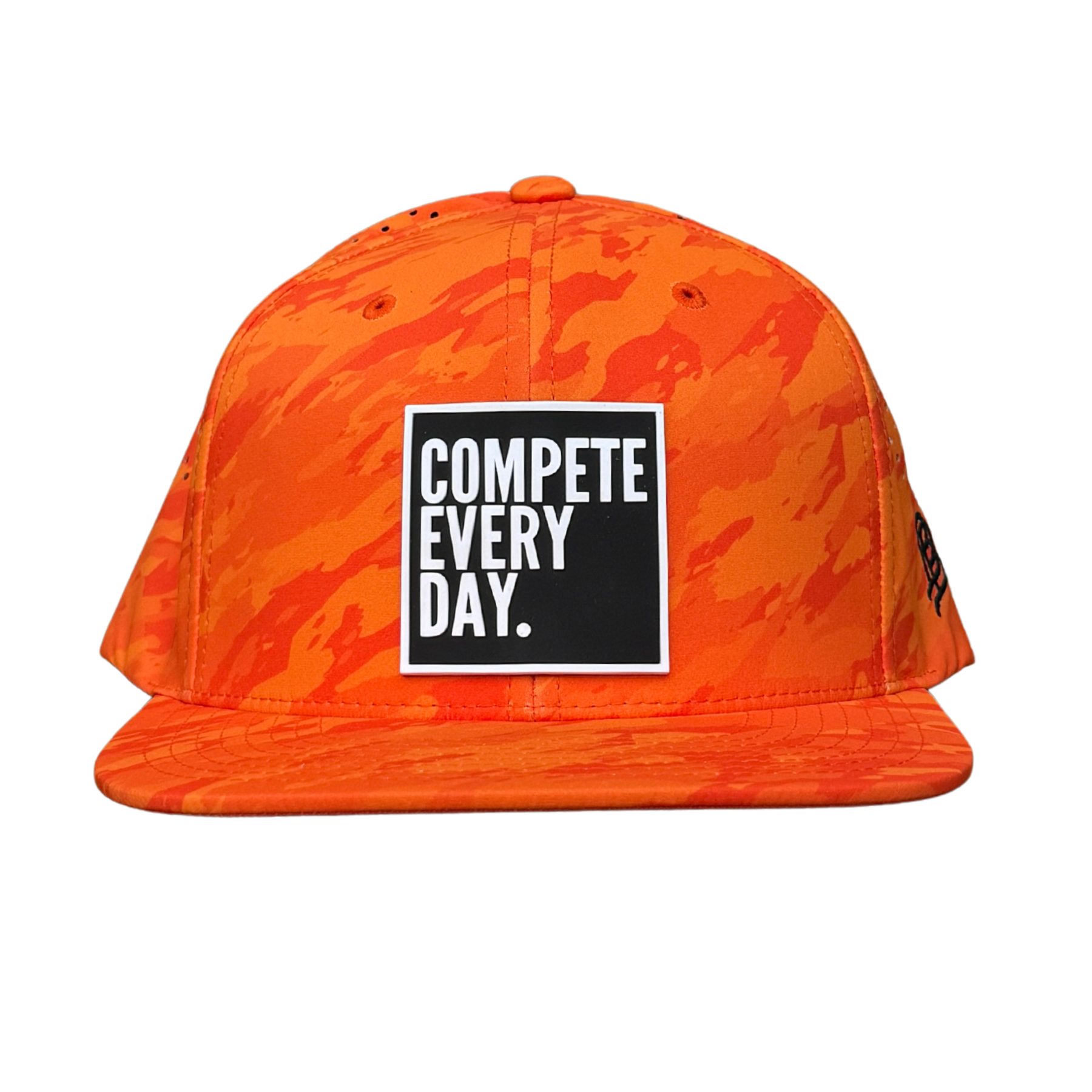 Compete Every Day orange camo snapback hat