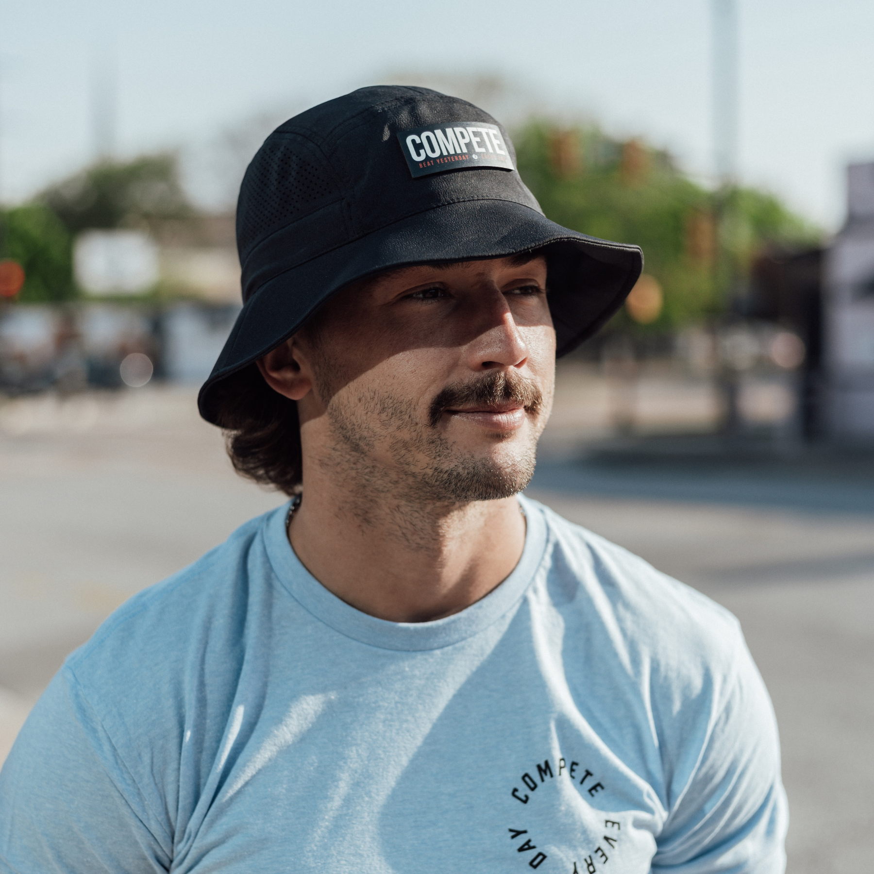 Compete Every Day Black Bucket Hat