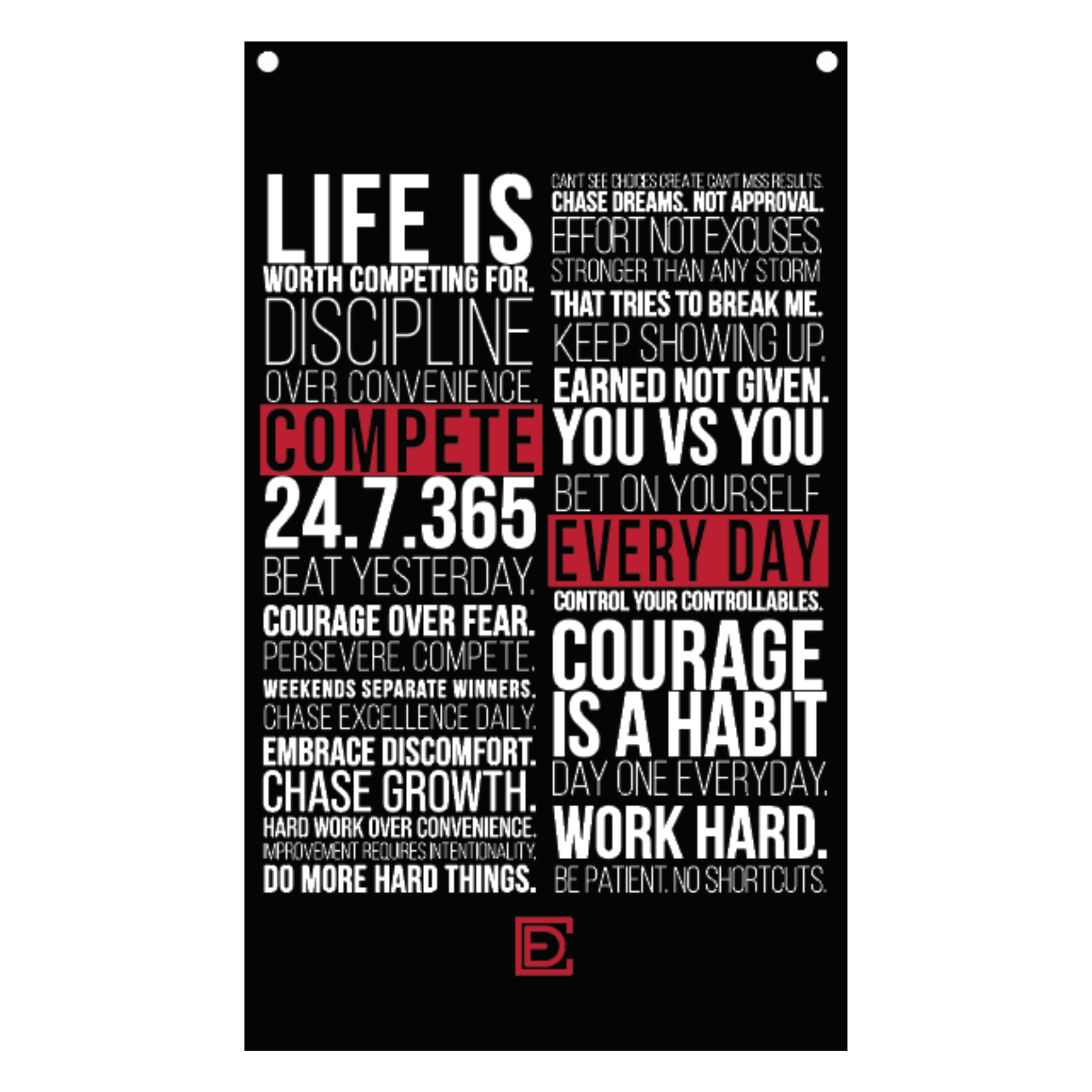 Compete Every Day Manifesto Black flag