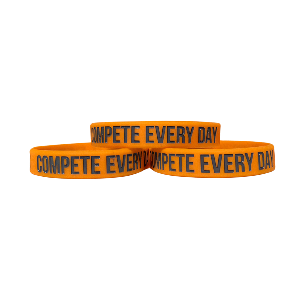 Compete Every Day orange and grey wristband