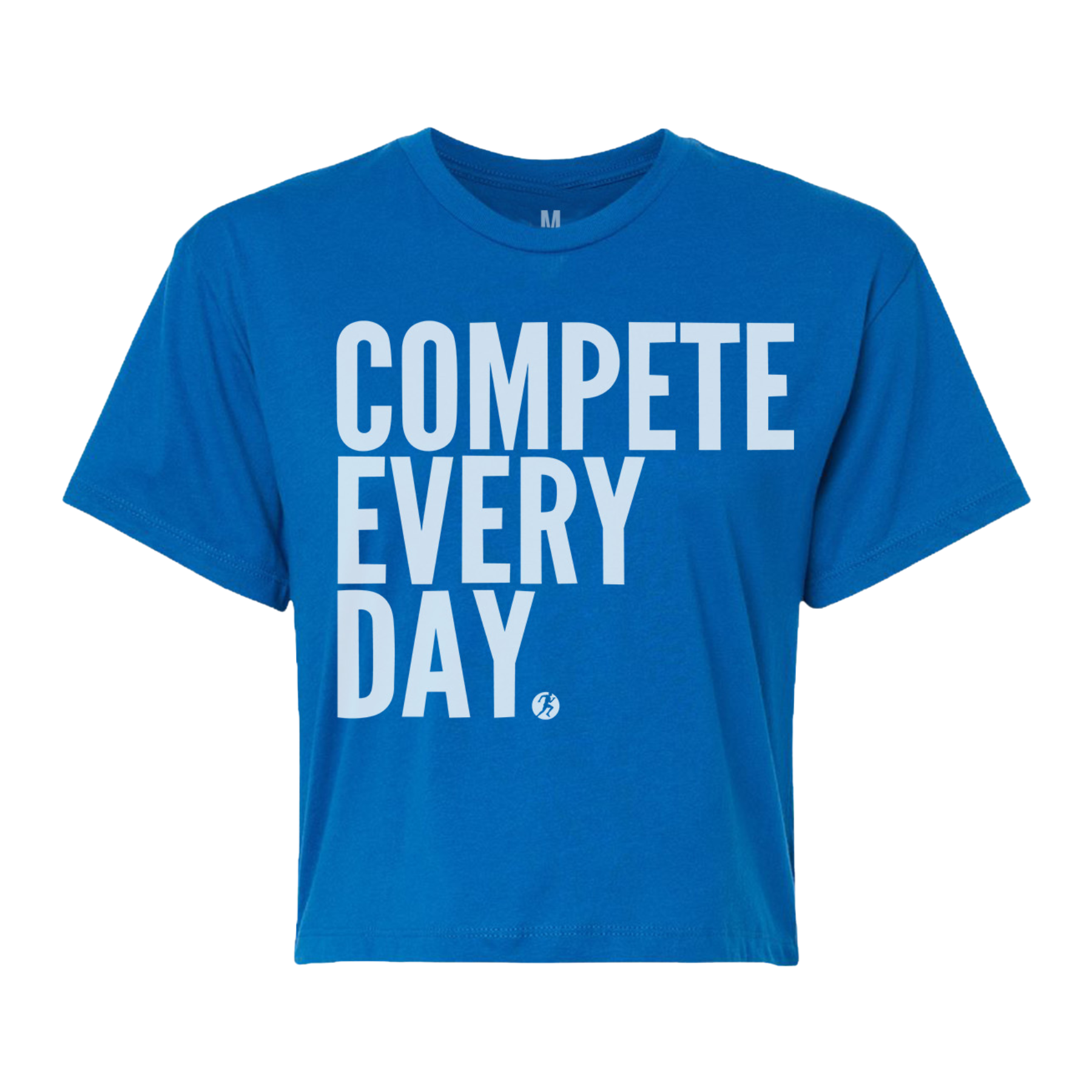 Compete Every Day women's blue crop shirt