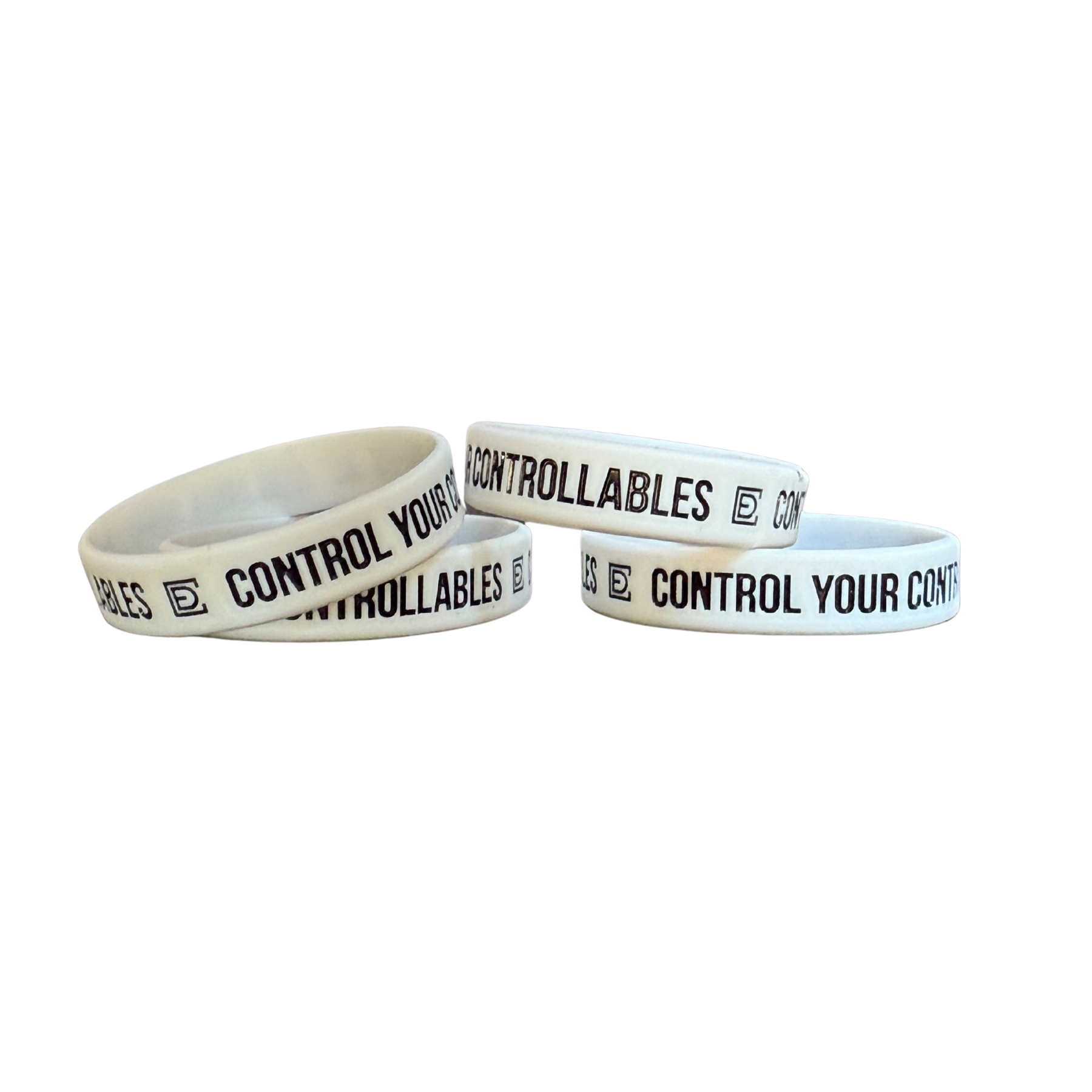 Control the Controllables Youth White Wristbands