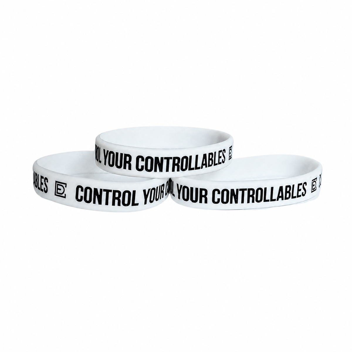 Control the Controllables Adult White Wristbands