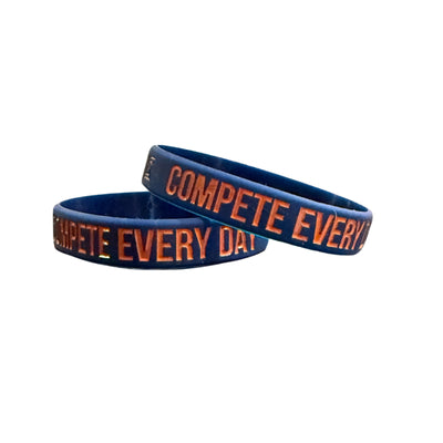 Compete Every Day (Wristband) - Navy (Orange)