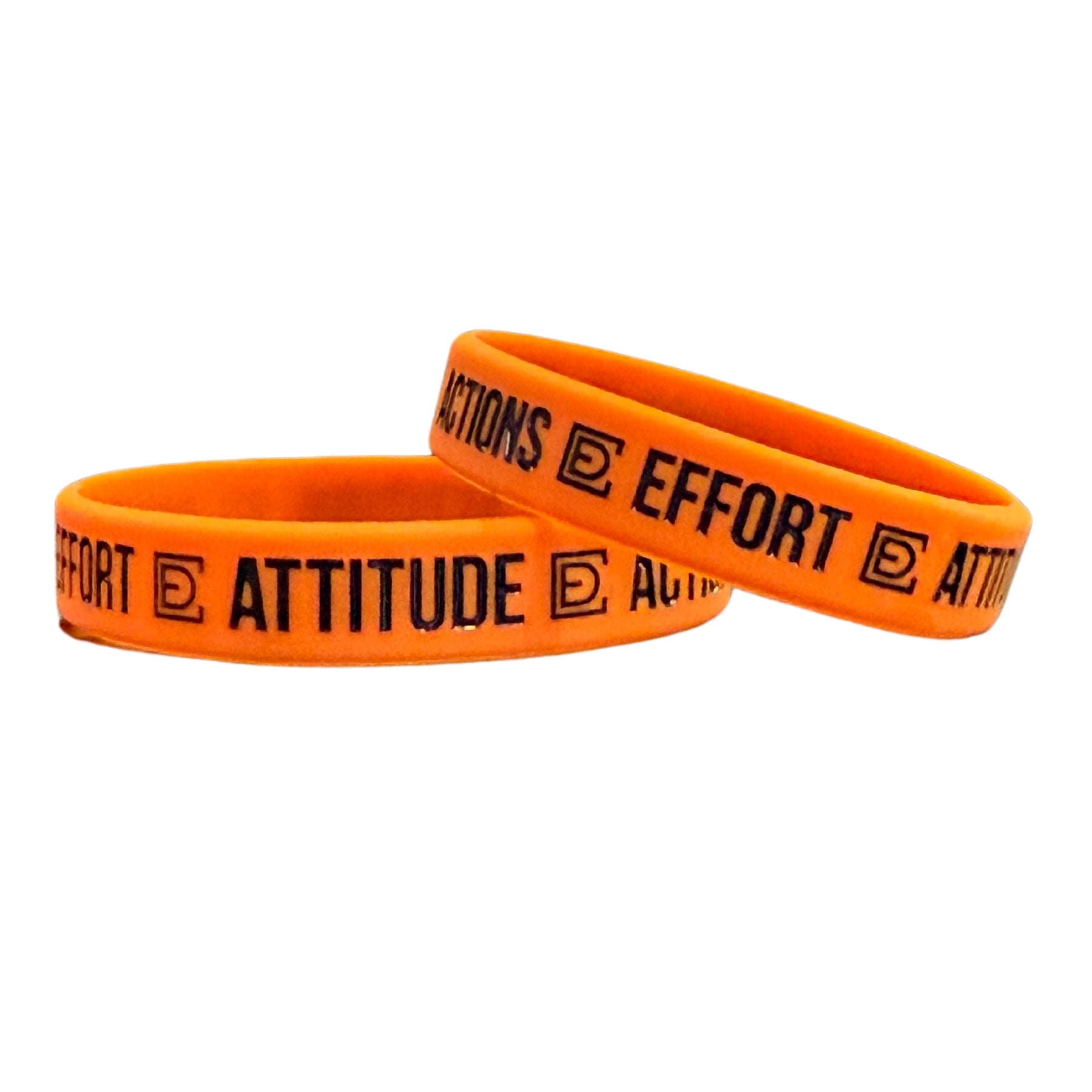 Attitude, Effort, Actions Compete Every Day orange wristbands