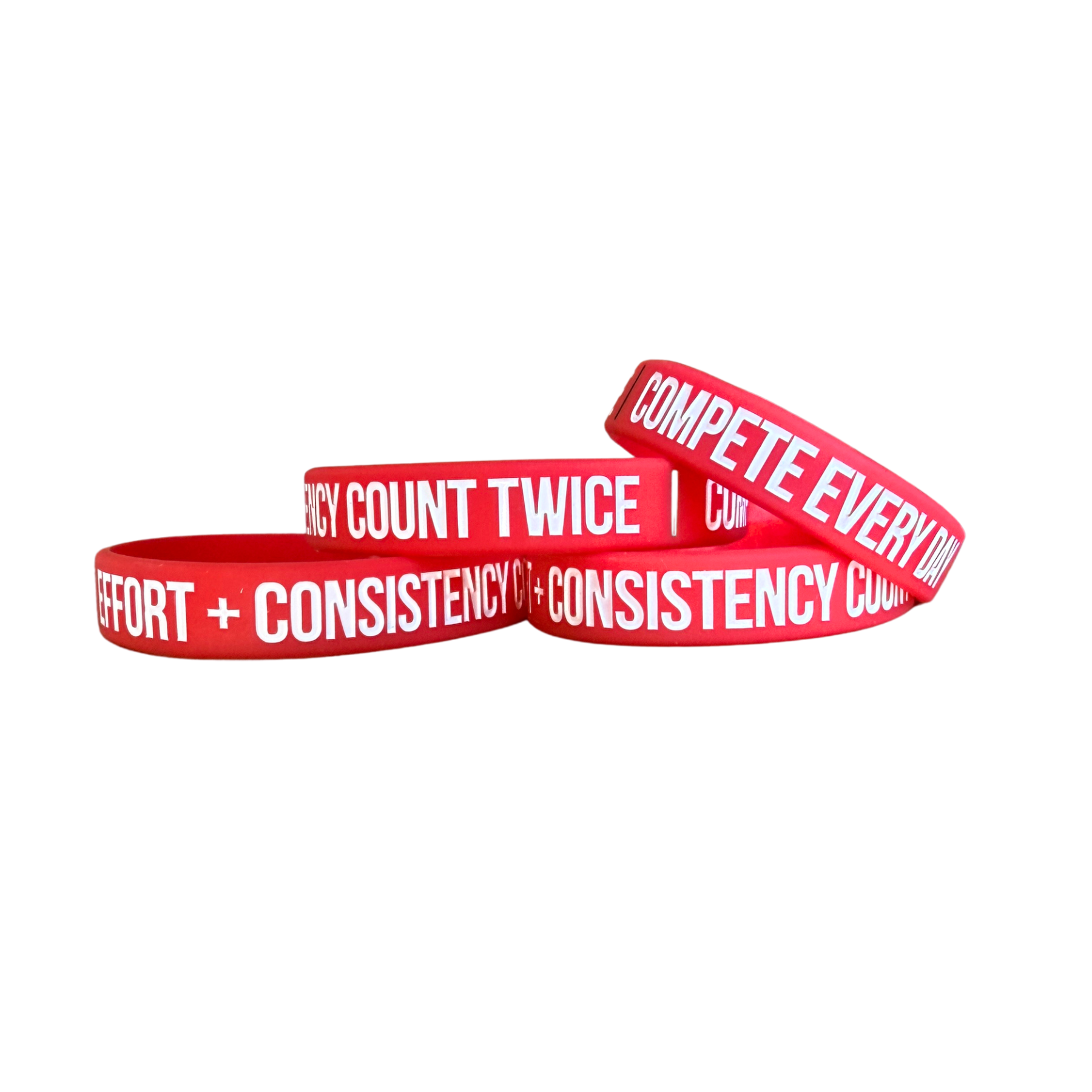 Effort Counts Twice Red Adult Wristband
