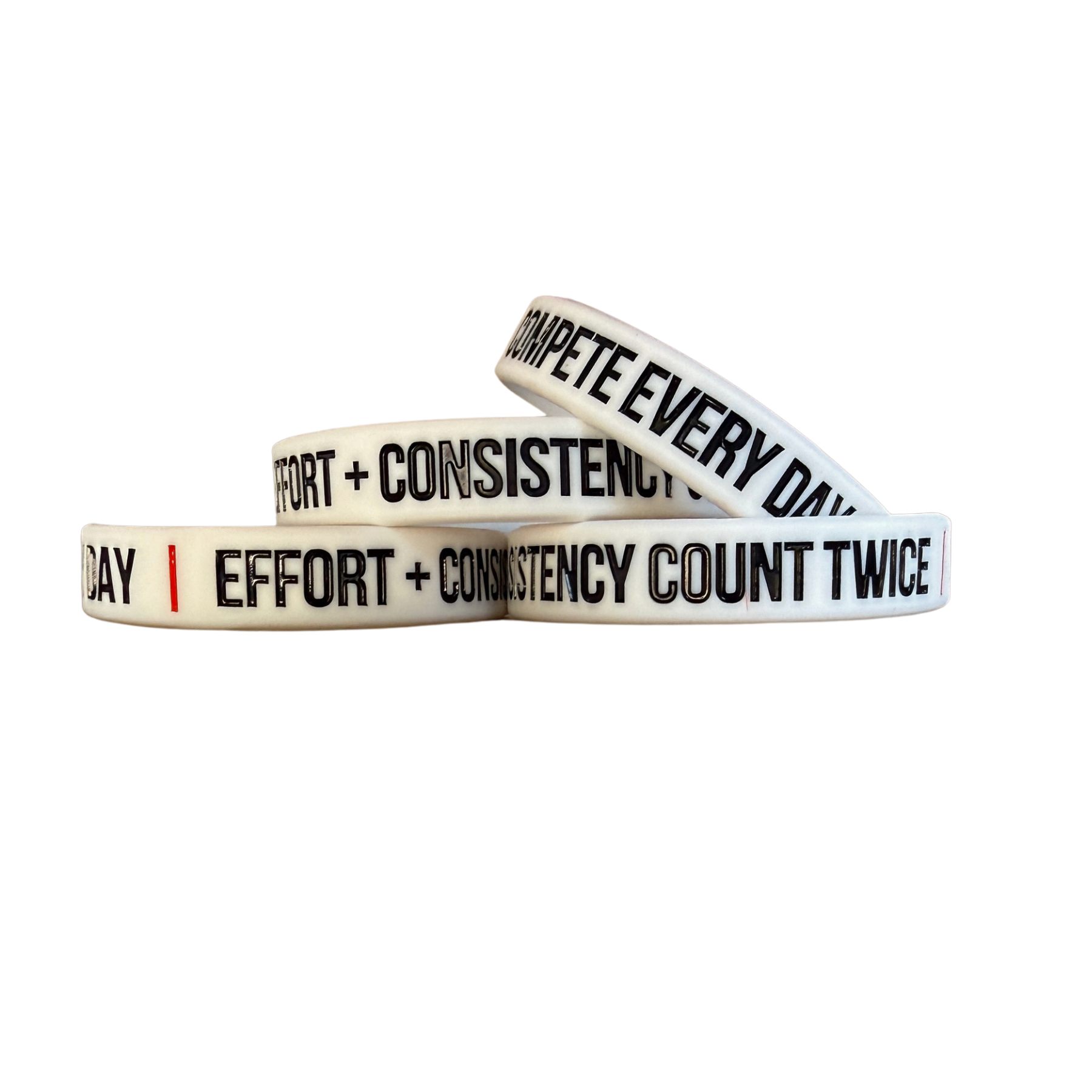 Effort Counts Twice Youth White Wristband