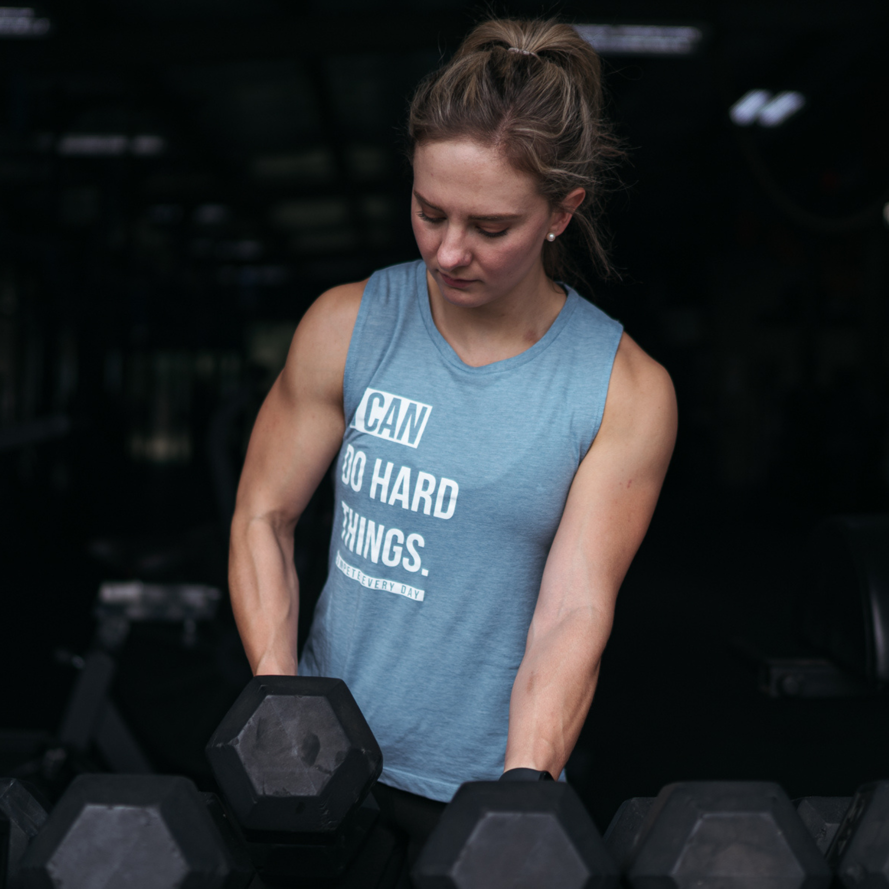 I Can Do Hard Things Women's Stonewash Blue Tanktop