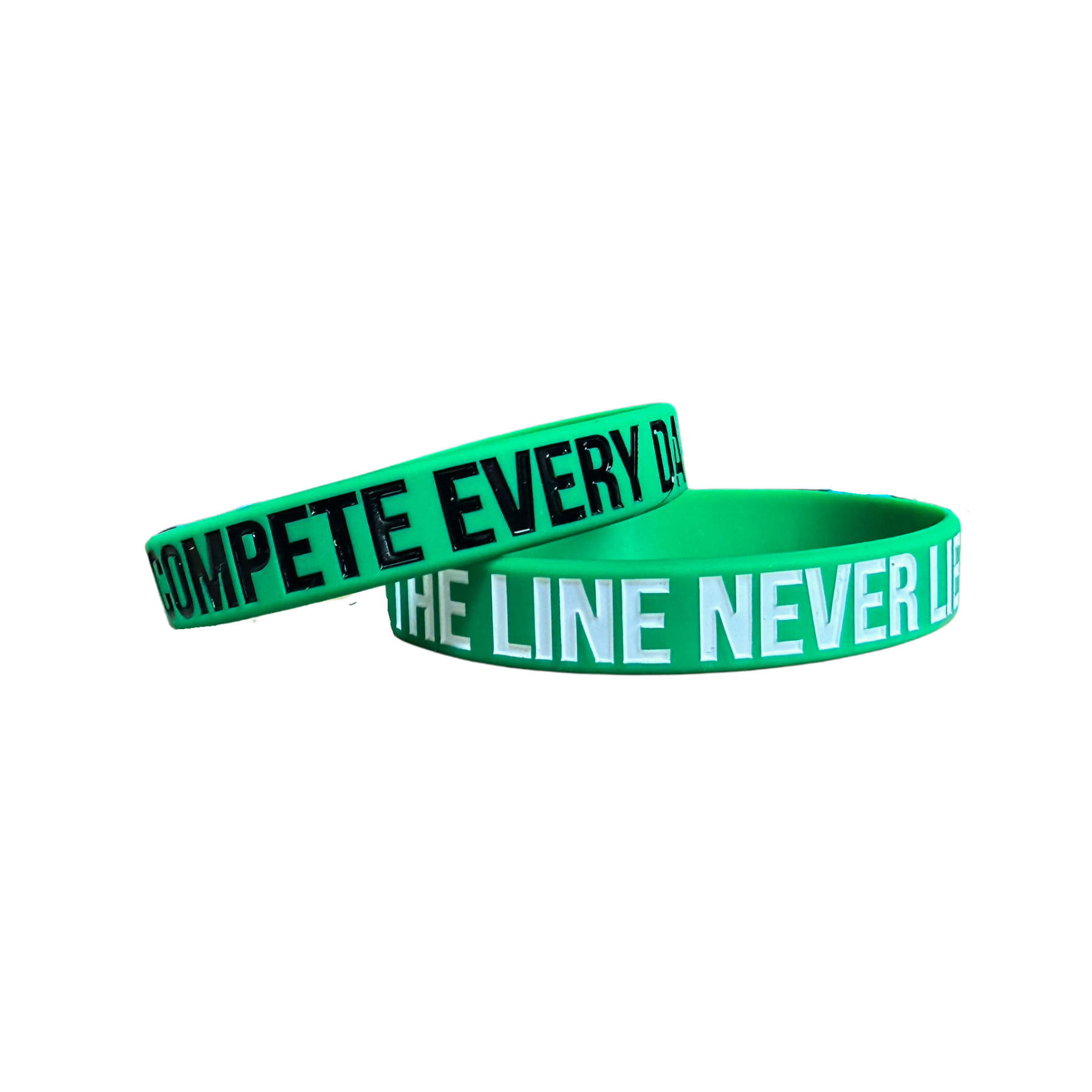 The Line Never Lies green Compete wristband