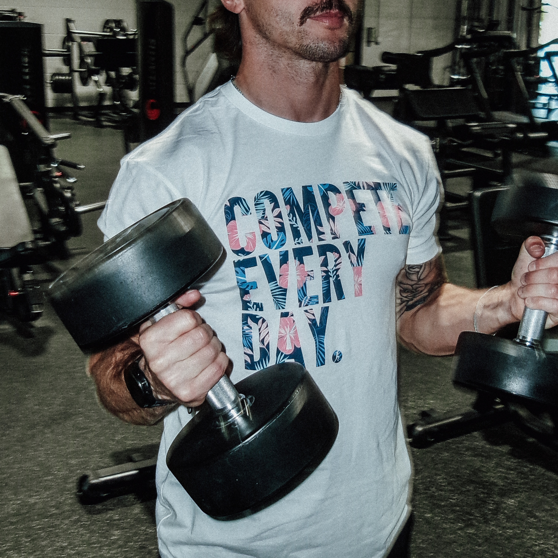 Tropical Compete Every Day Mens White Shirt