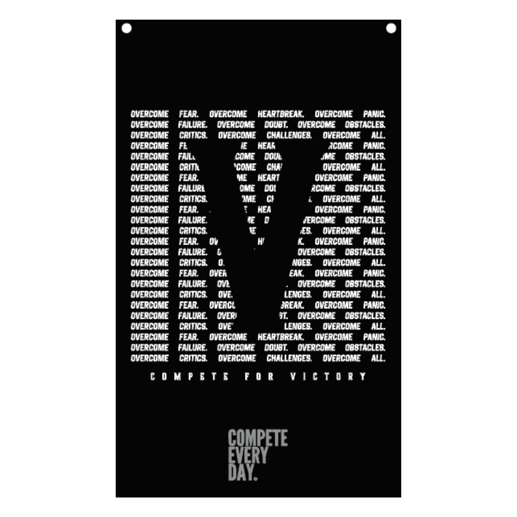 V for Victory Black Compete Every Day Flag