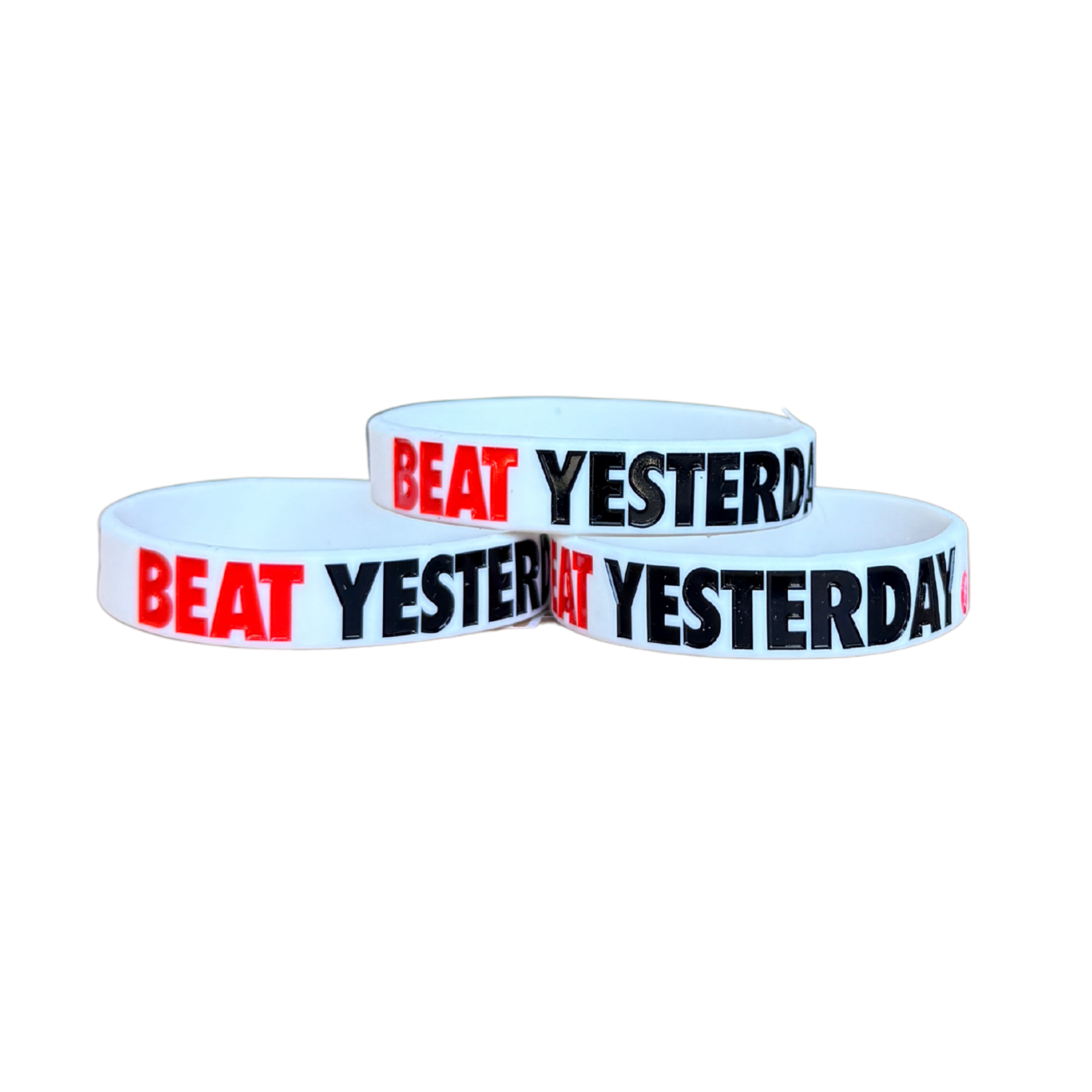 Beat Yesterday youth white (Red/Black) wristband