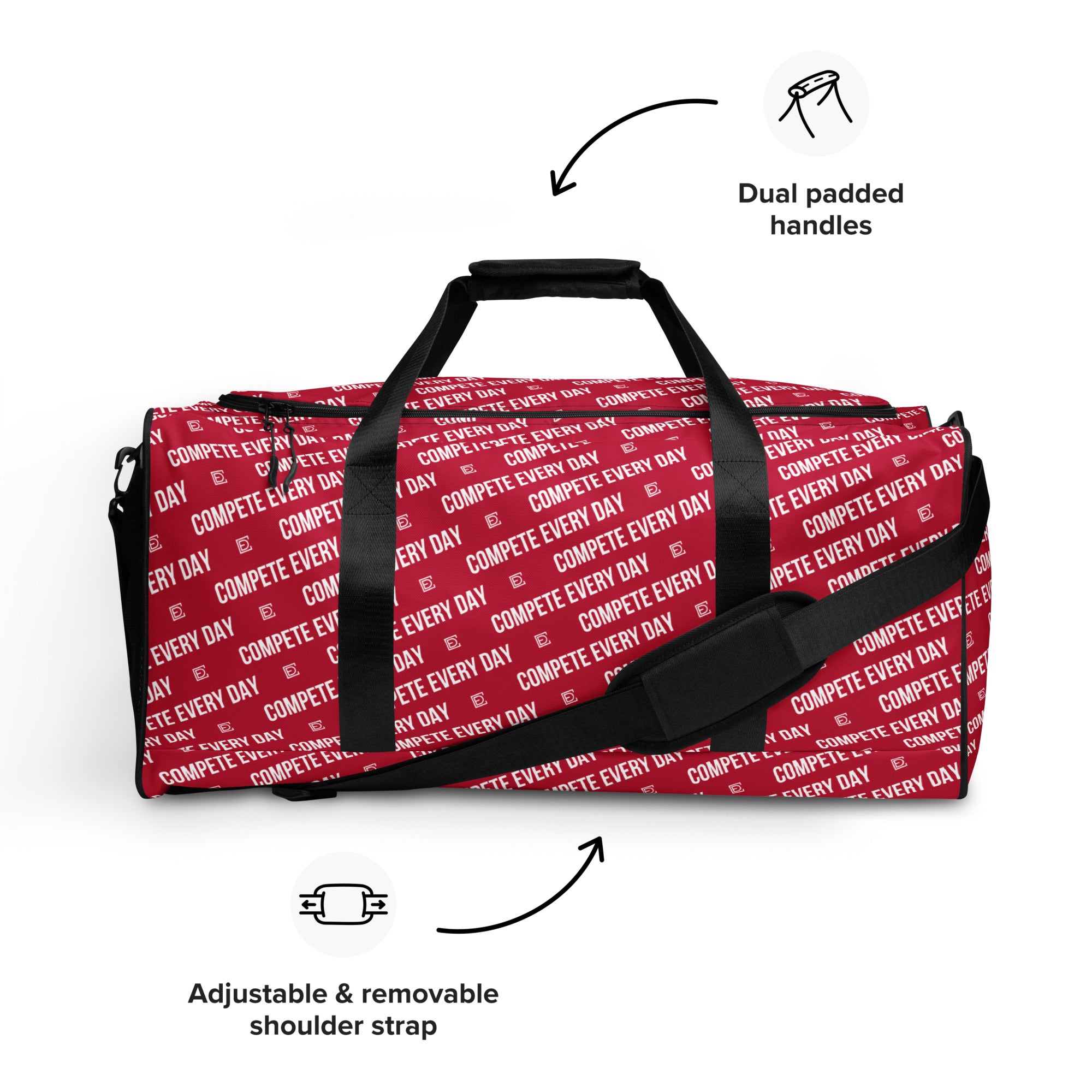 Compete Every Day travel duffel bag