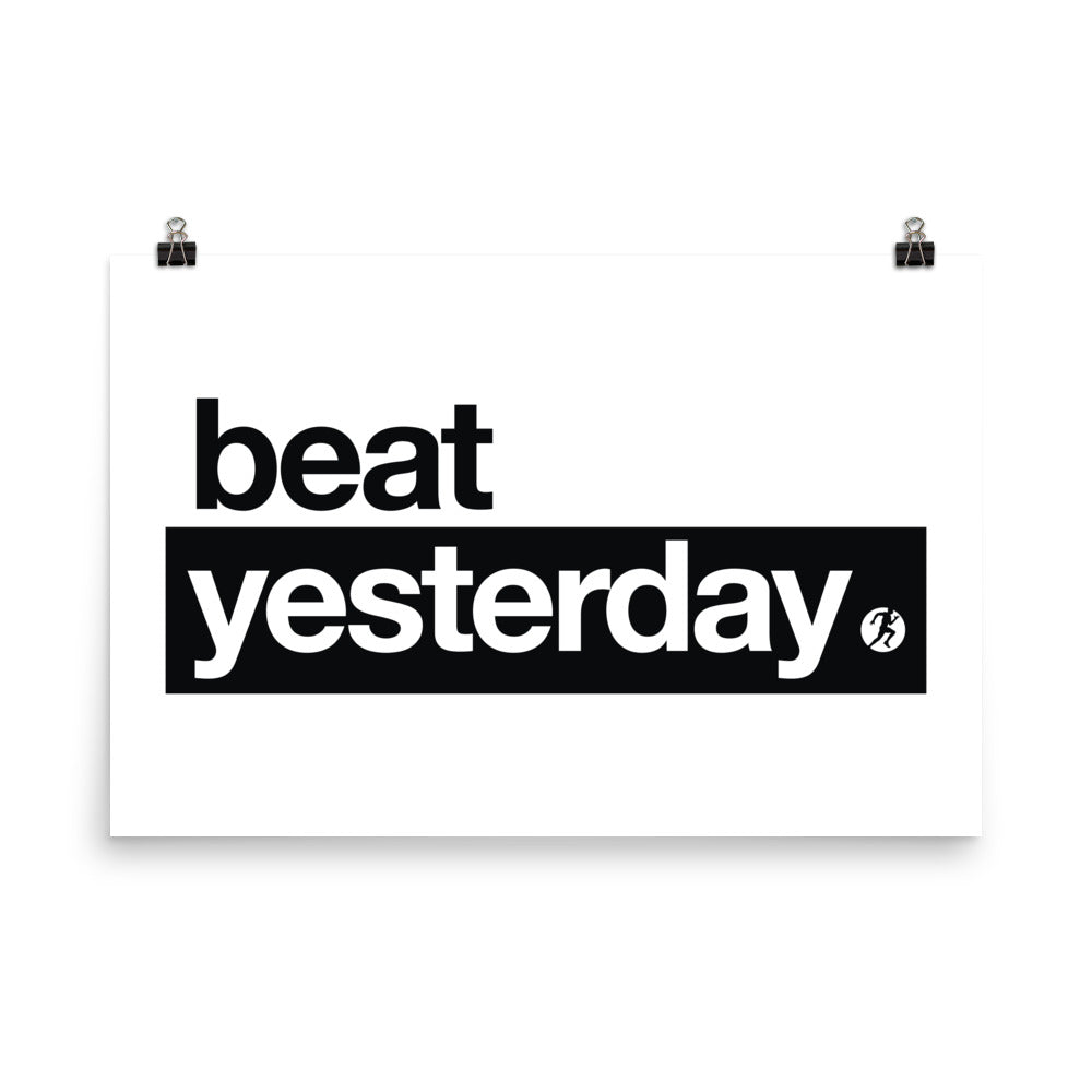 Beat Yesterday white poster mockup