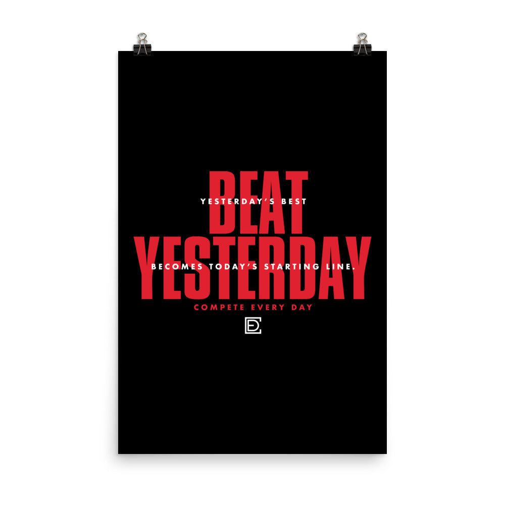 Beat Yesterday black poster mockup