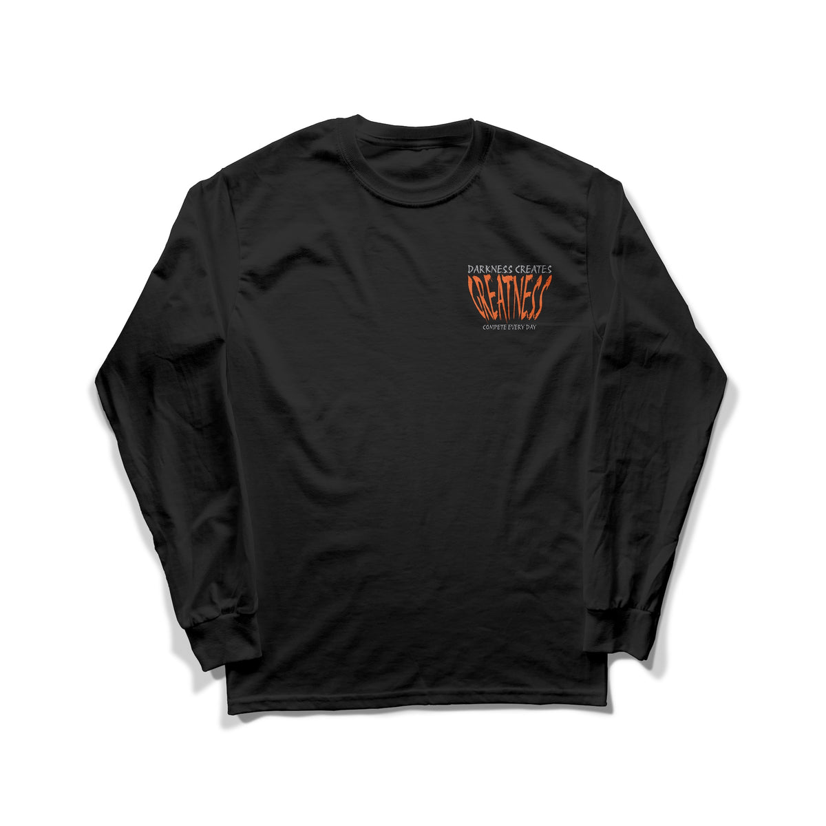 Darkness Creates Greatness Men's Black Longsleeve Front