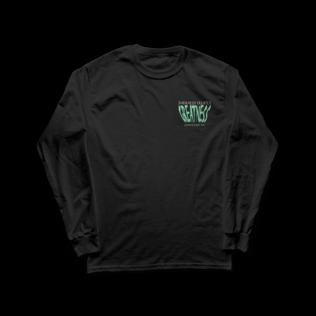 Darkness Creates Greatness Men's Black Longsleeve Front