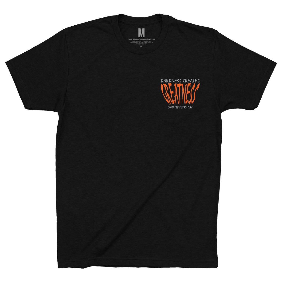 Darkness Creates Greatness Men's Black Shirt Front