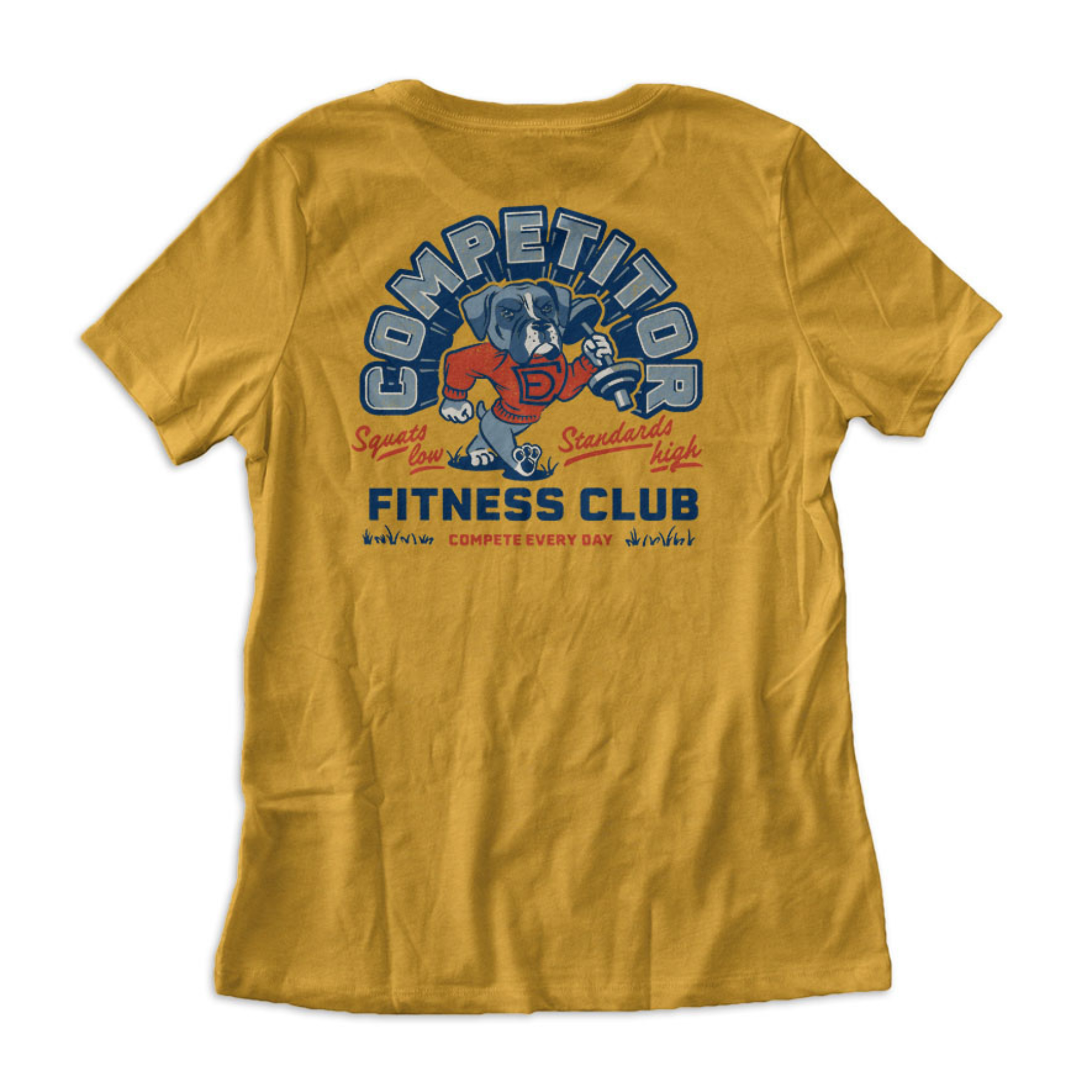 Competitor Fitness Club women's mustard shirt