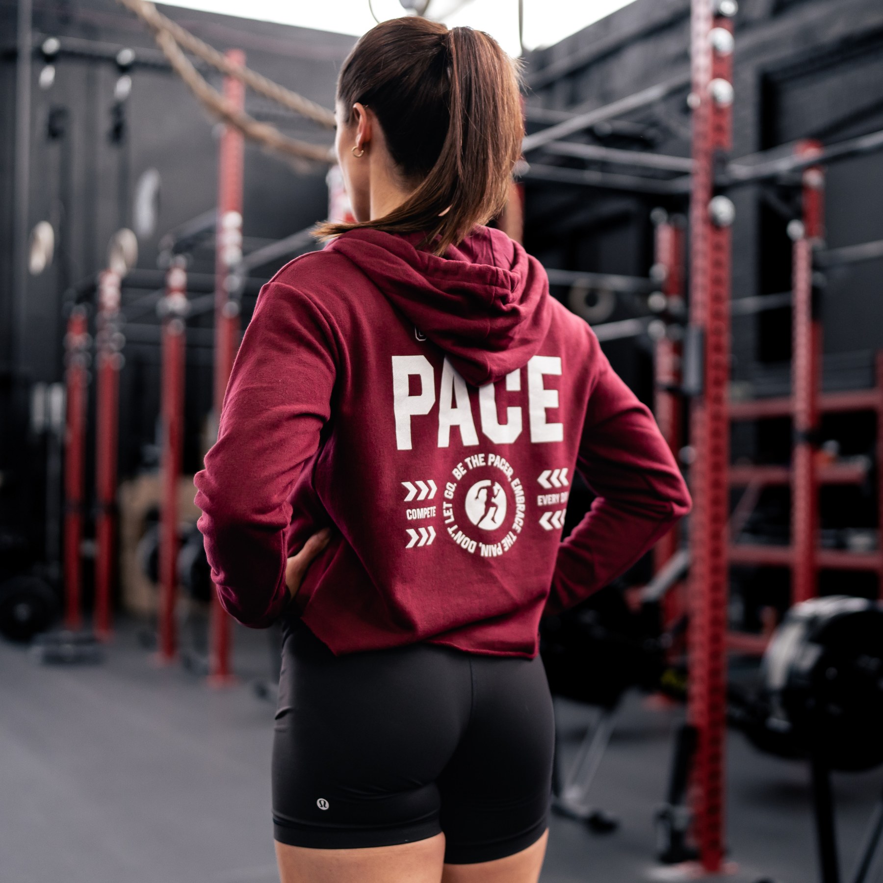 Set The Pace Womens Crop Hoodie
