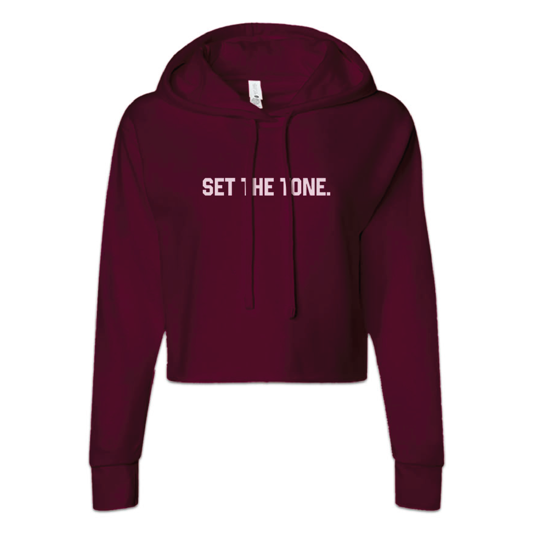 Set The Pace Women's Maroon Crop Hoodie