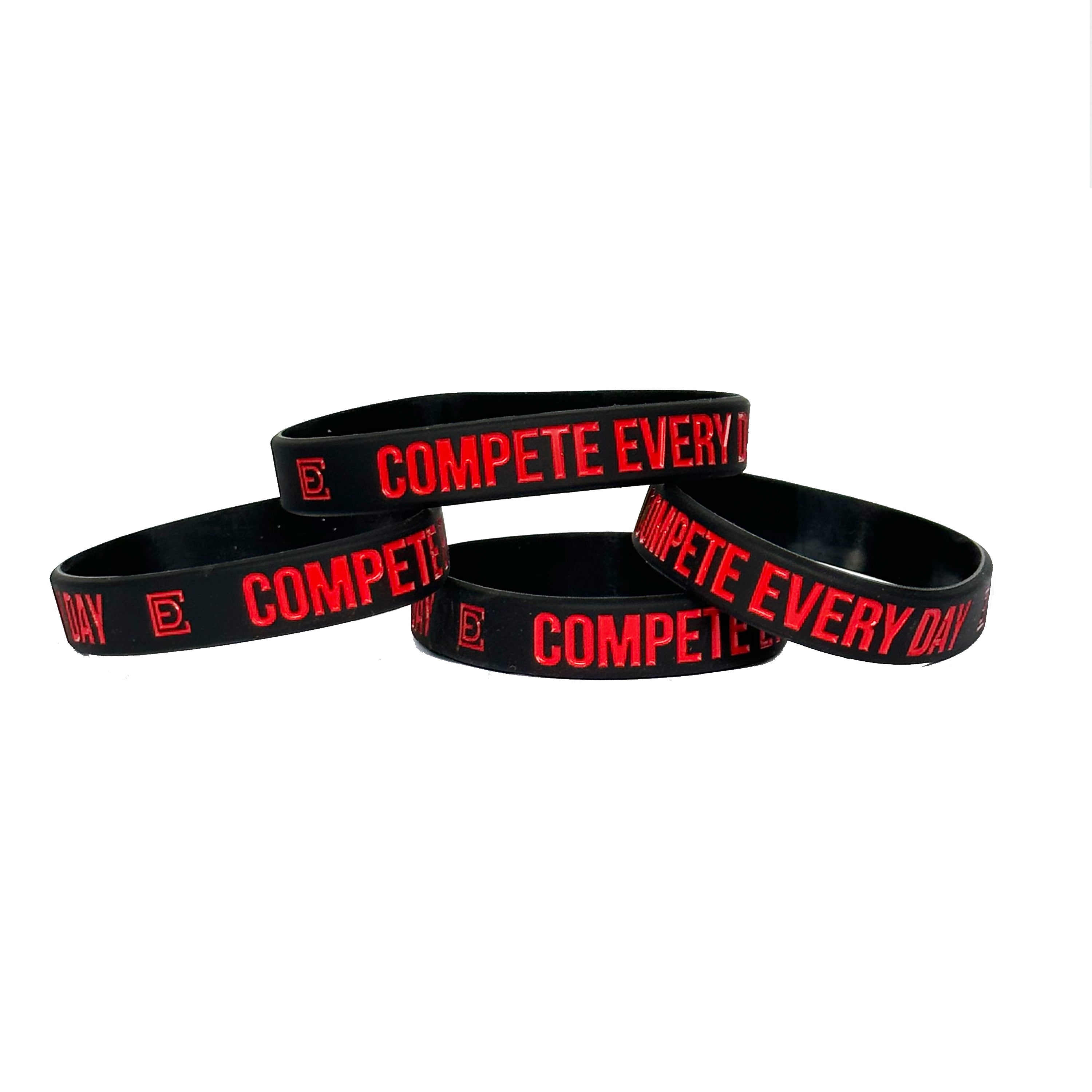 Compete Every Day Wristband - Black/Red